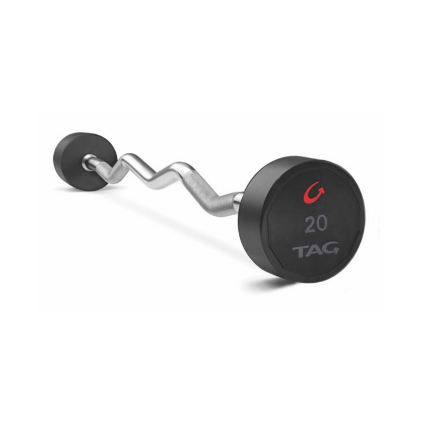 TAG Fitness Premium Ultrathane EZ Curl Fixed Barbell
