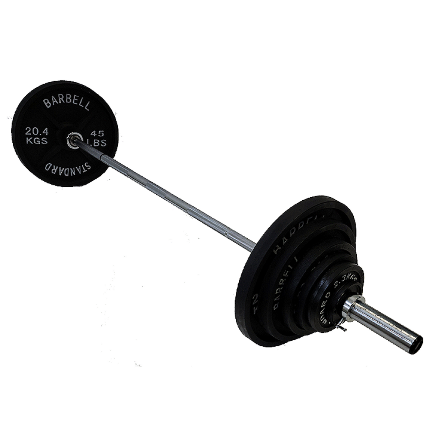 TDS Fitness 300 lb Olympic Barbell Set with Black Plates