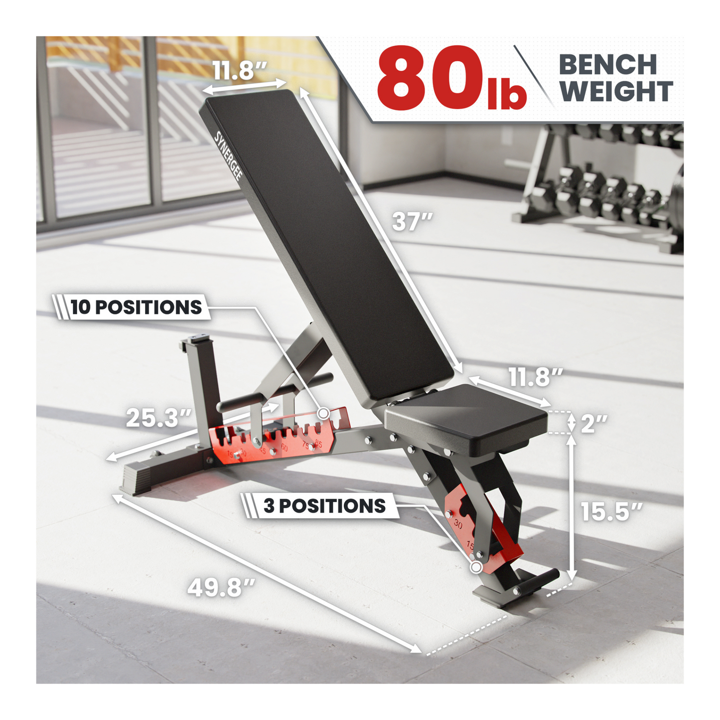 Synergee Adjustable Wing Back Bench