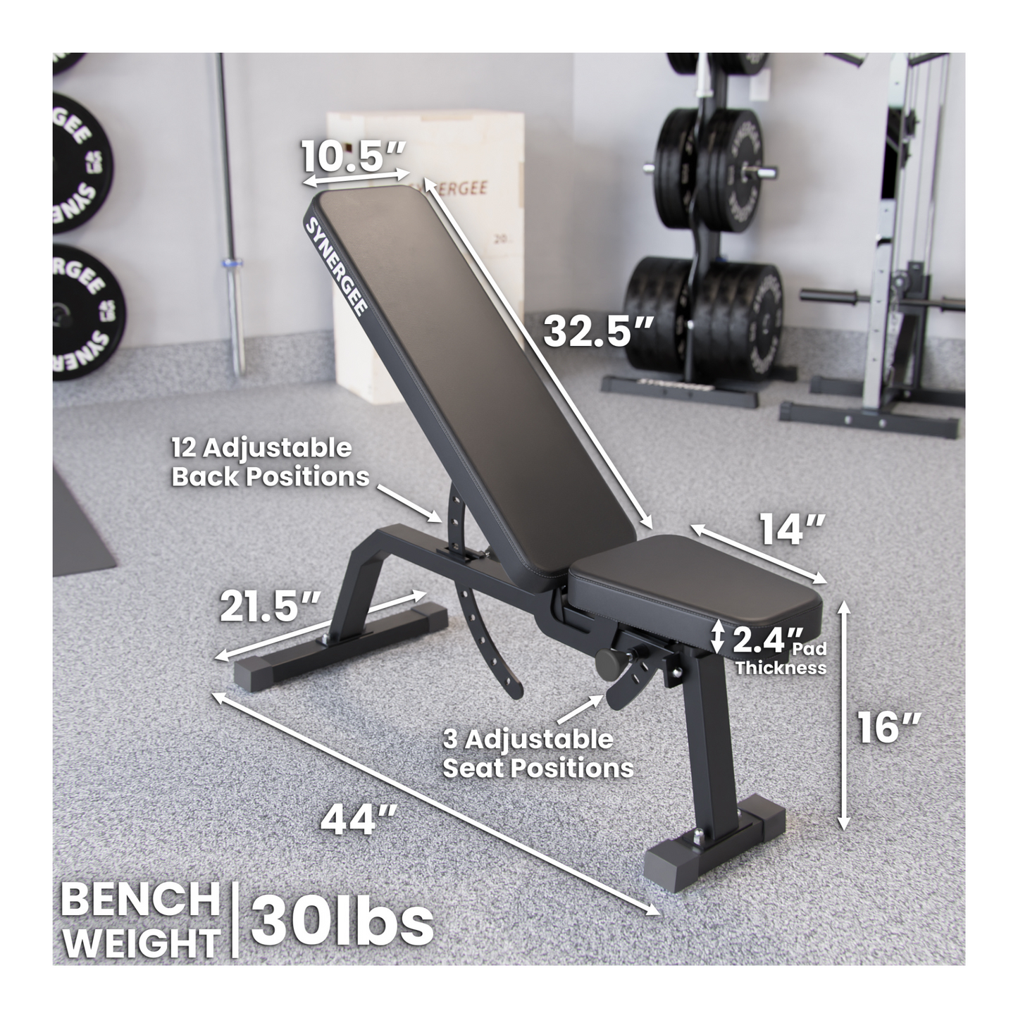 Synergee Adjustable Incline Bench