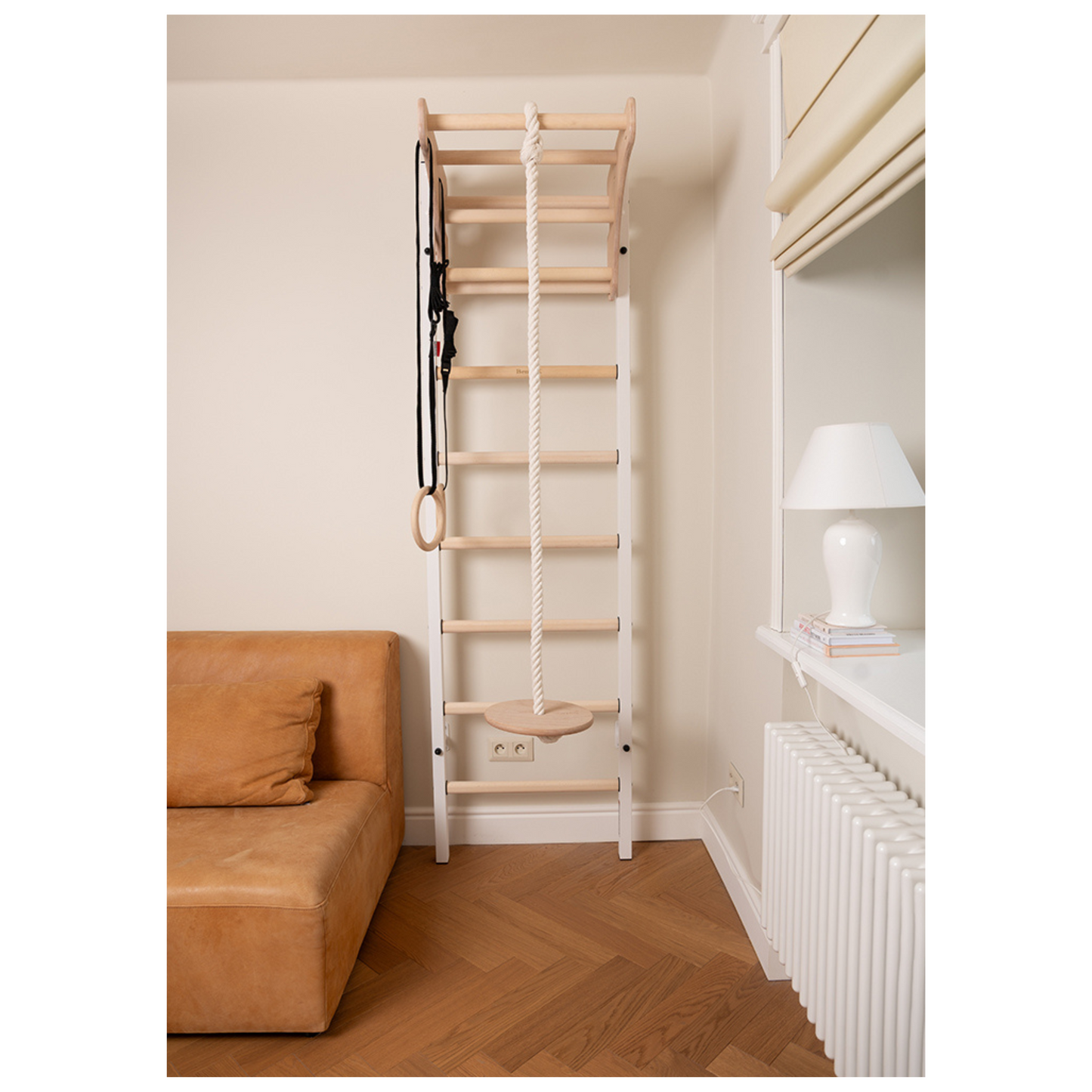 BenchK 211W + A204 Swedish Ladder For Kids with Gymnastic Accessories