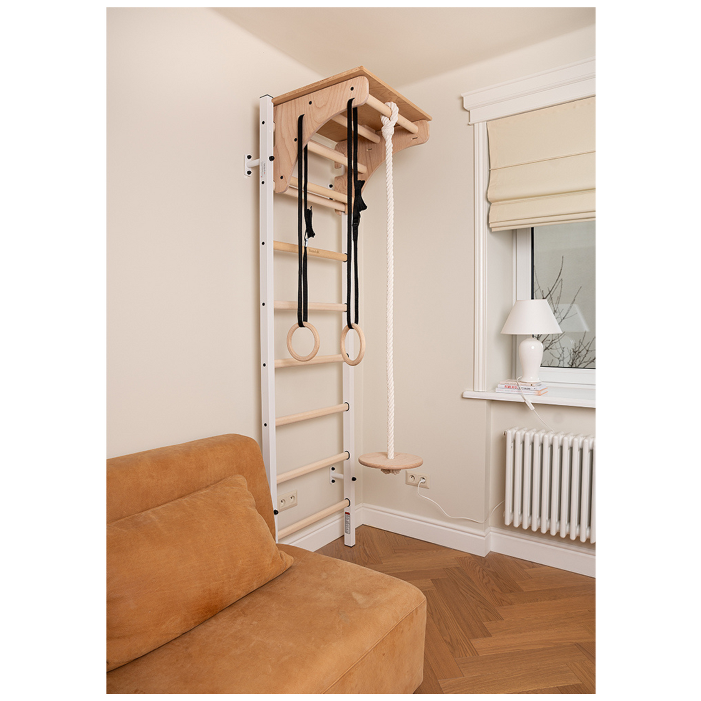 BenchK 212W + A204 Swedish Ladder For Kids with Gymnastic Accessories & Benchtop