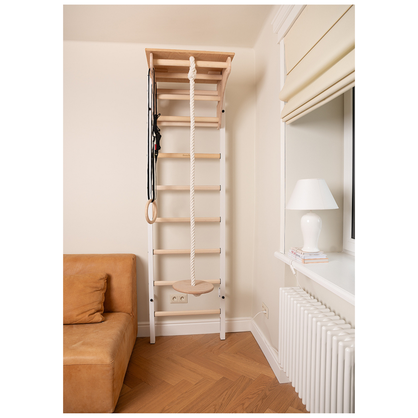 BenchK 212W + A204 Swedish Ladder For Kids with Gymnastic Accessories & Benchtop