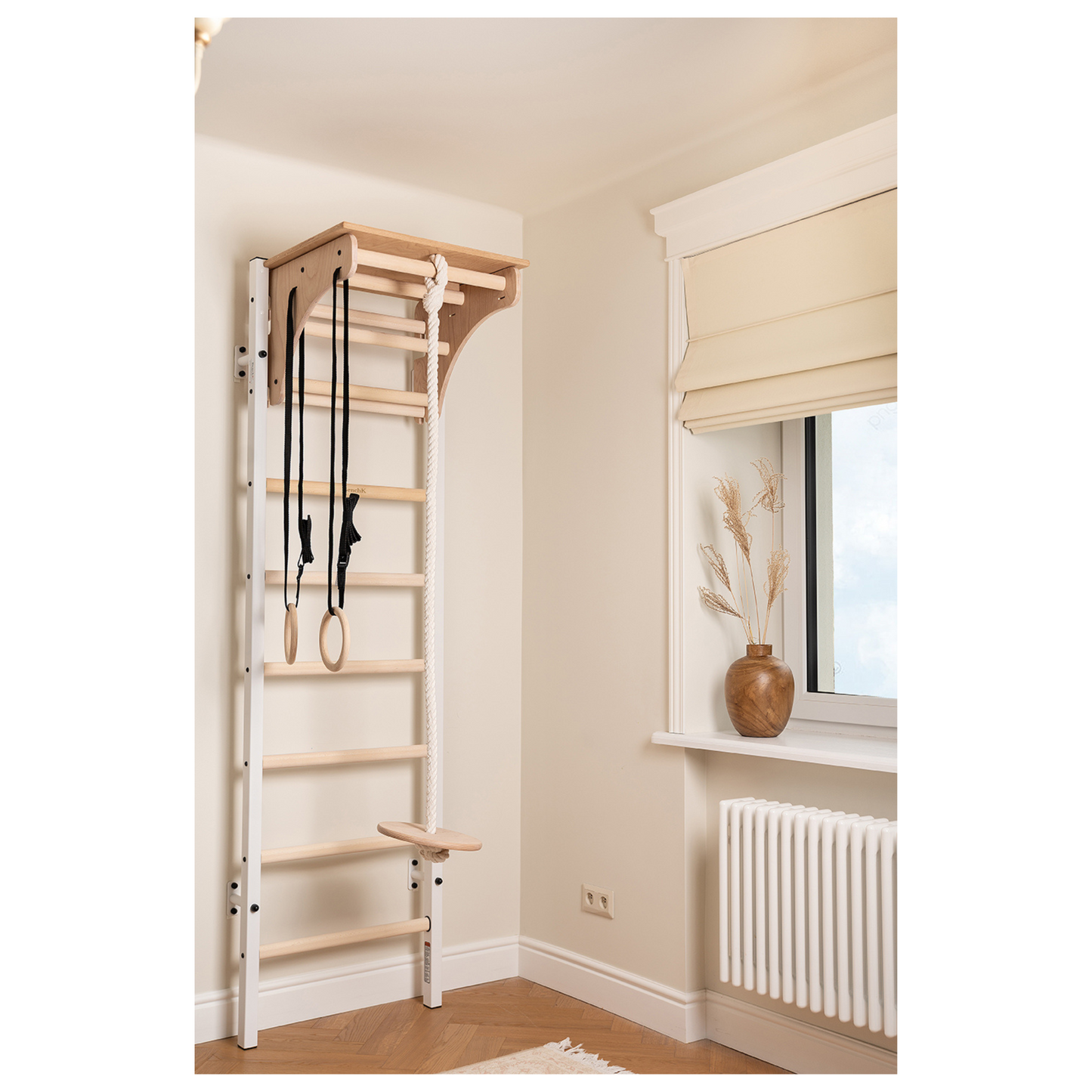 BenchK 212W + A204 Swedish Ladder For Kids with Gymnastic Accessories & Benchtop