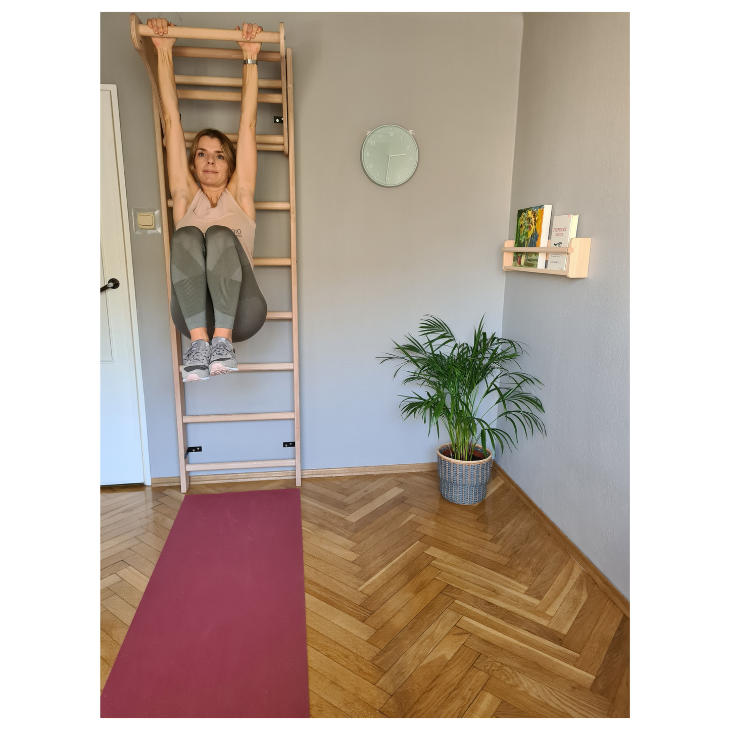 BenchK 112 Wall Bars with Pull-Up Bar & Benchtop