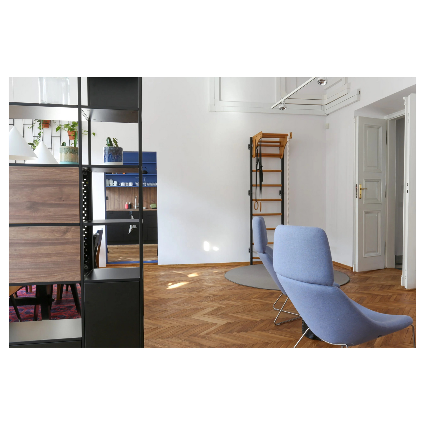 BenchK 711B + A076 Wall Bars with Wooden Pull-Up Bar & Accessories