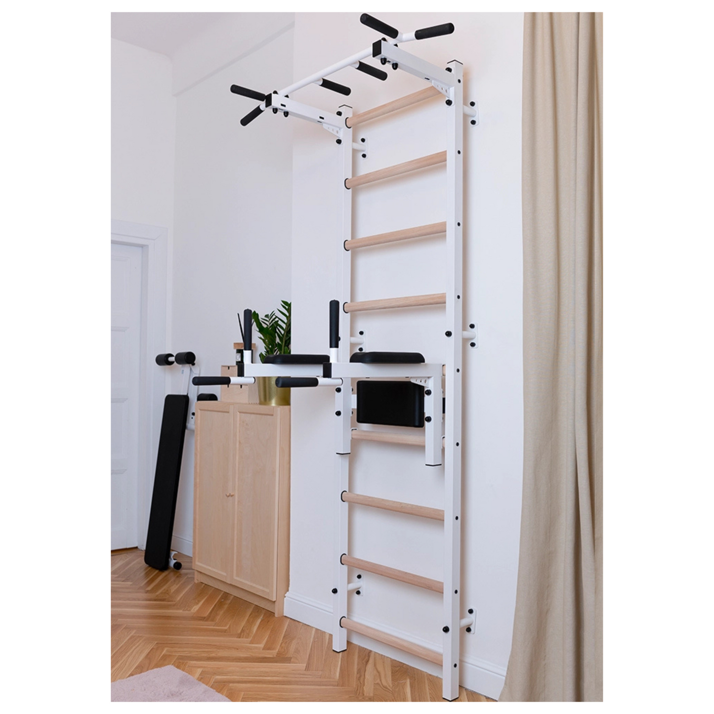 BenchK 722W Wall Bars with Pull-Up Bar & Dip Station