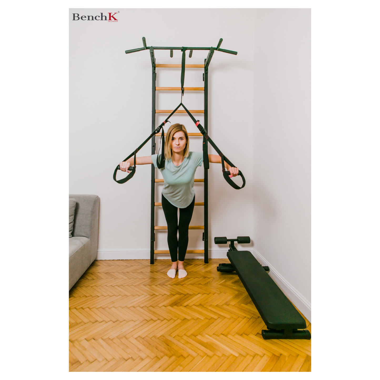 BenchK PB2B Steel Pull-Up Bar Black