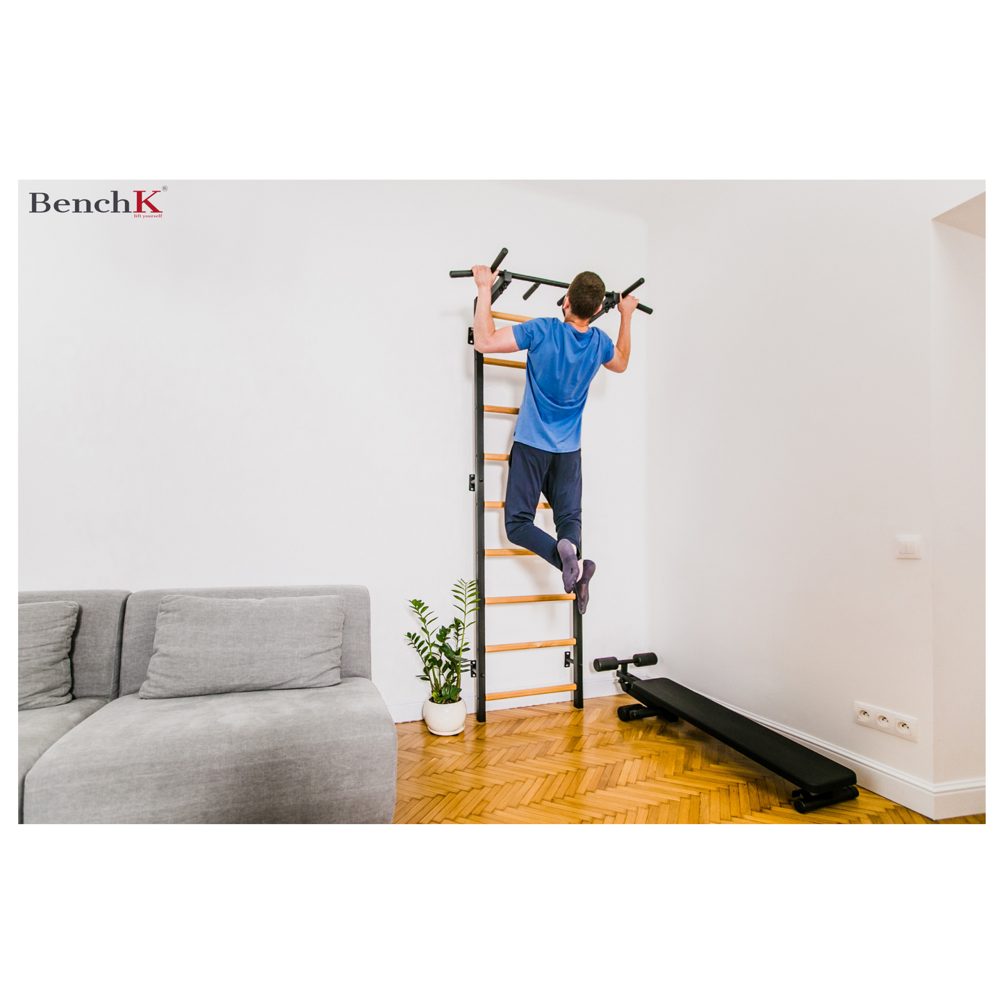 BenchK PB2B Steel Pull-Up Bar Black