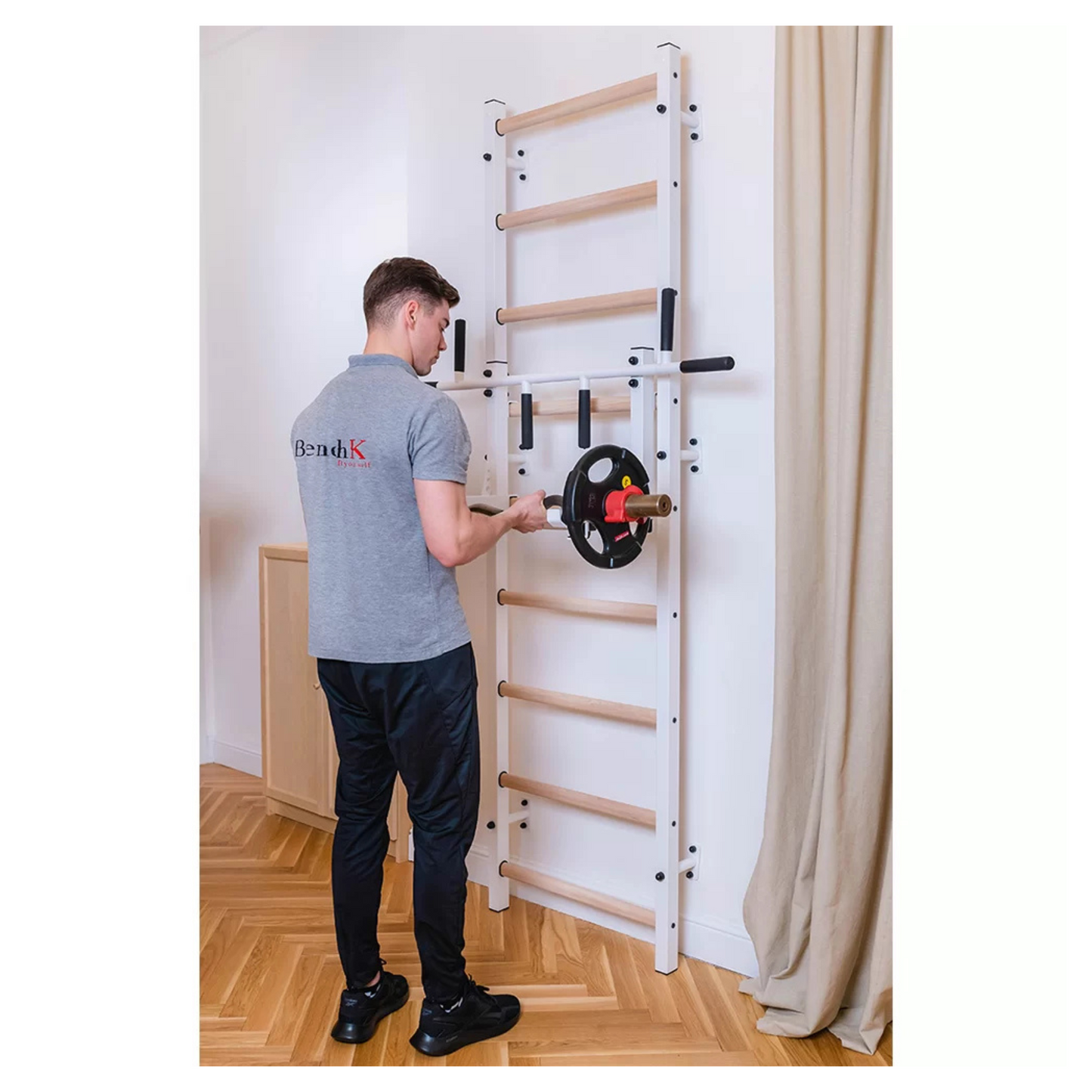 BenchK PB3W Steel Pull-Up Bar White