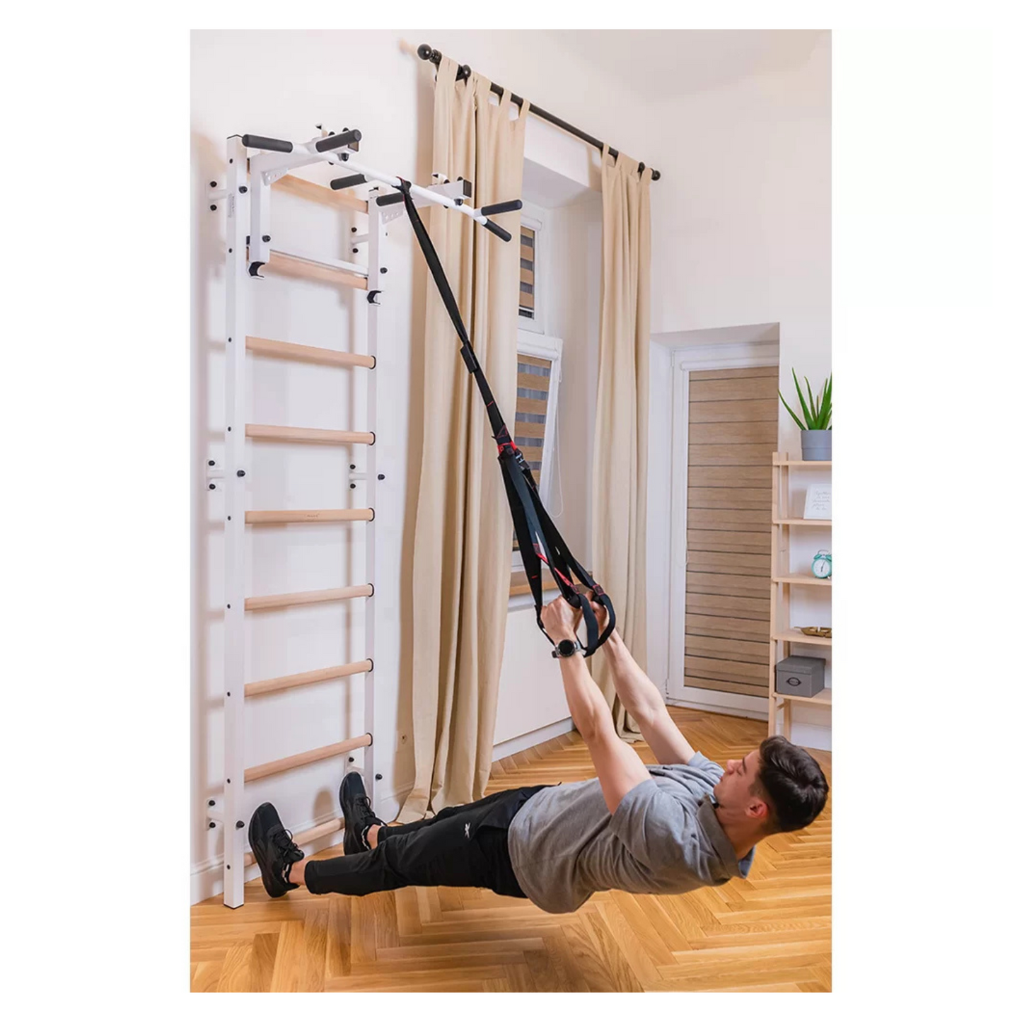 BenchK PB3W Steel Pull-Up Bar White
