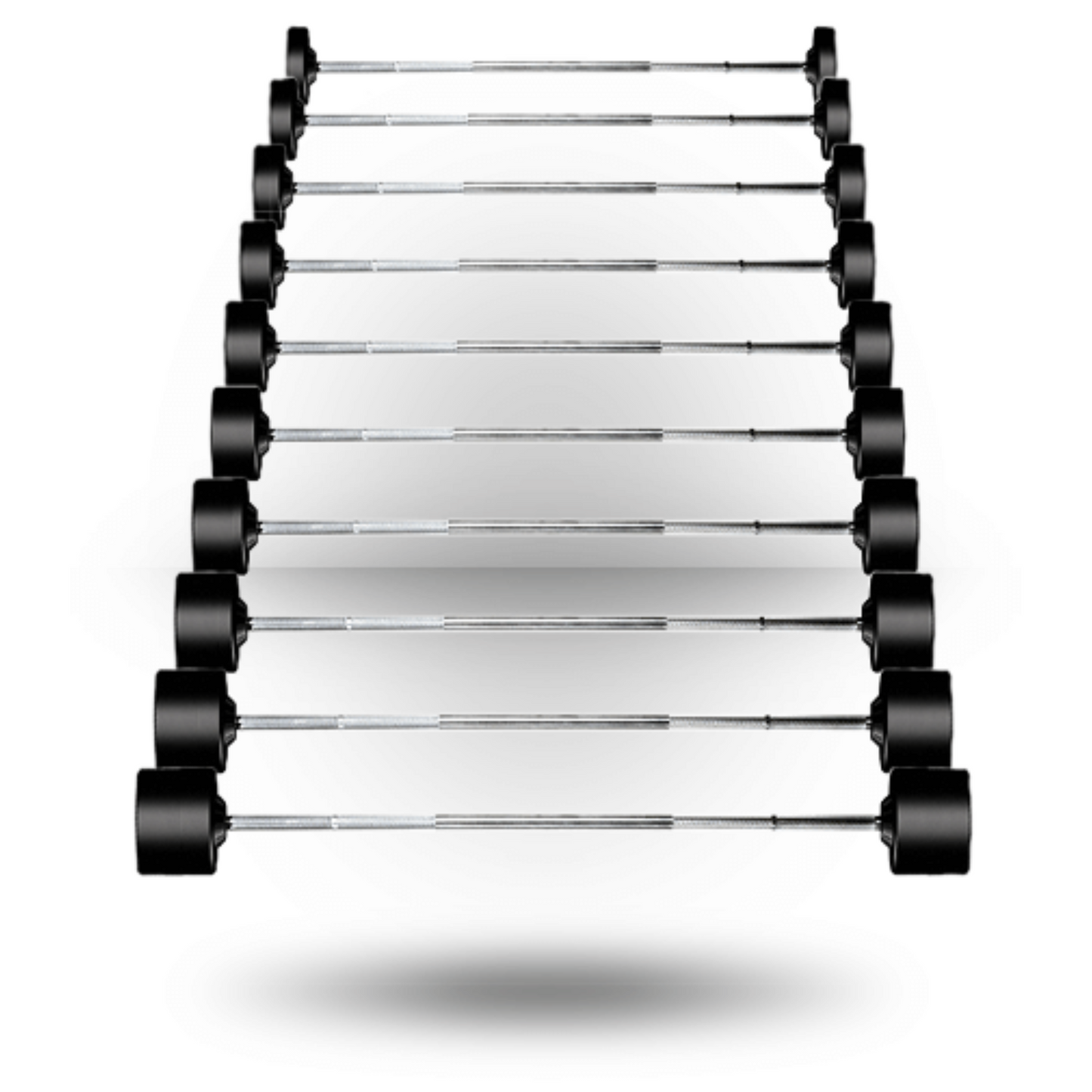 York Barbell Rubber Fixed Pro Straight Barbell Set