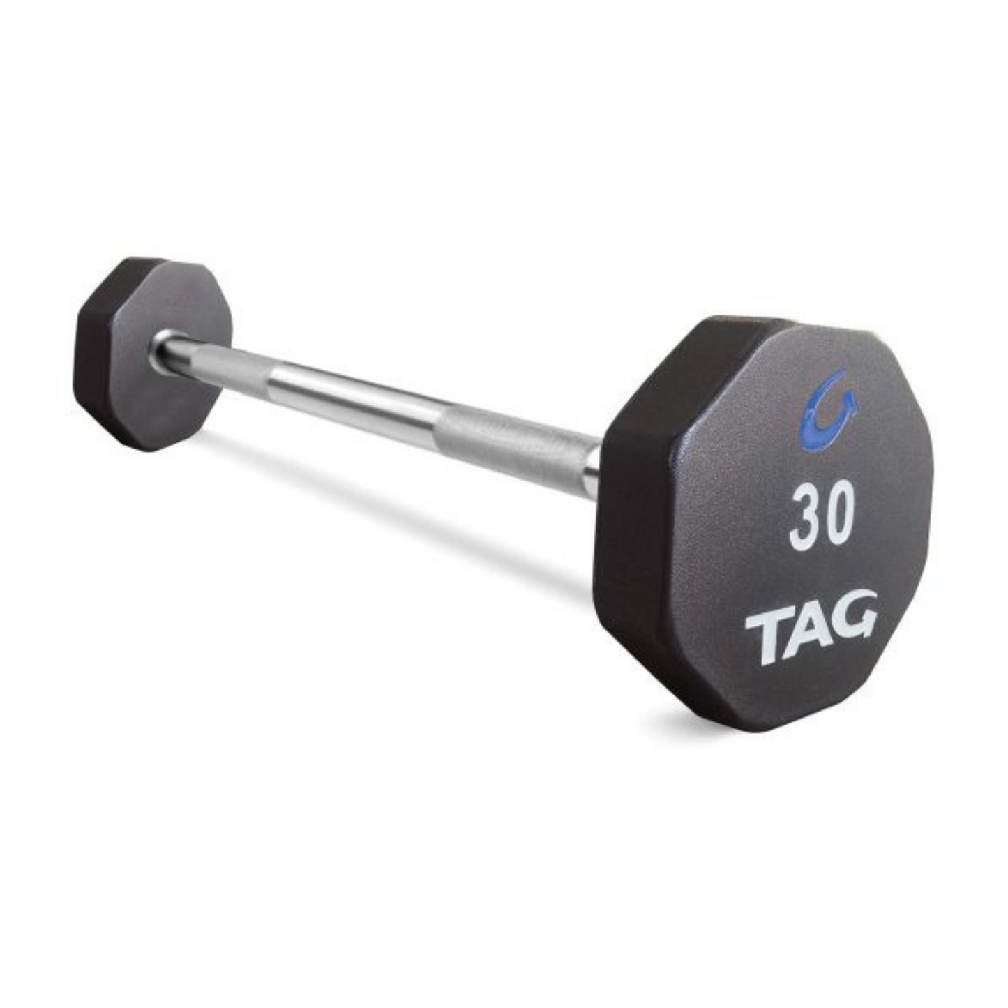 TAG Fitness 8-Sided Rubber Straight Fixed Barbell