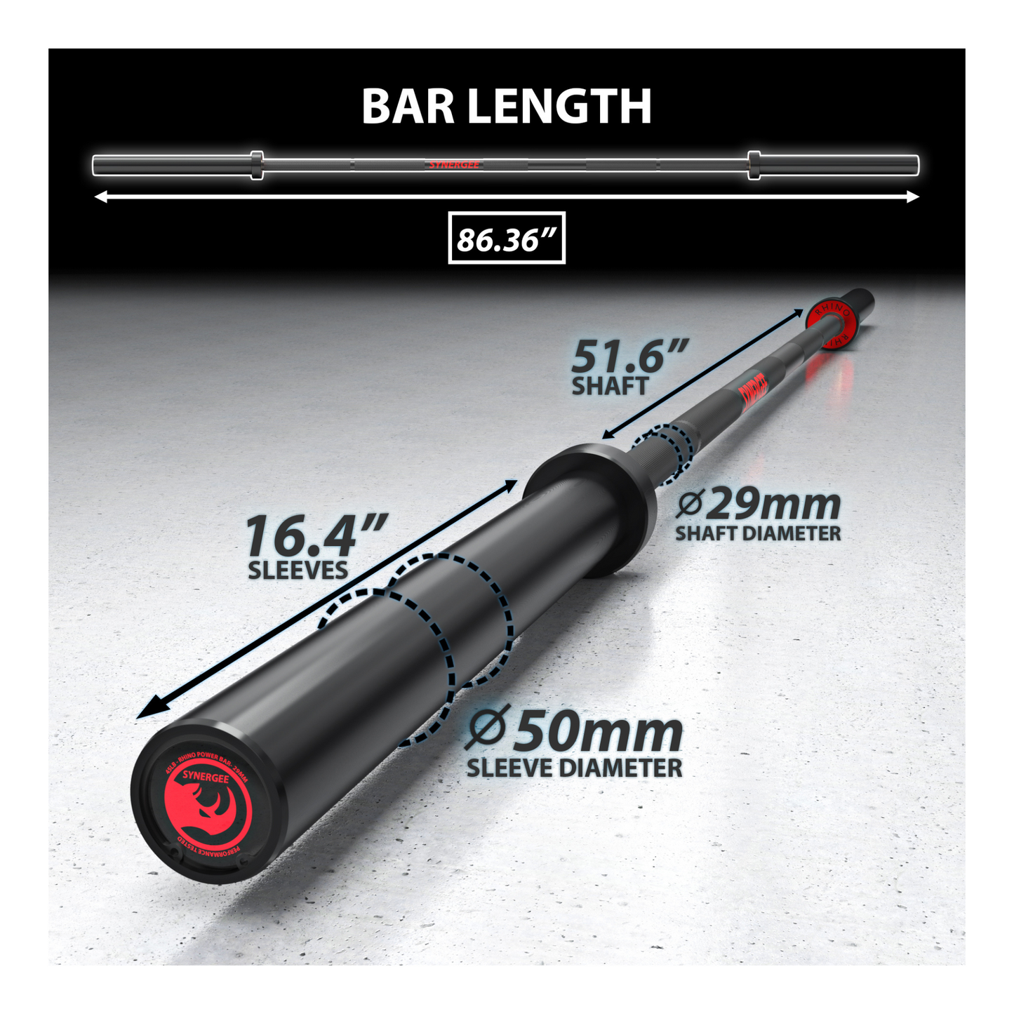 Synergee Rhino Powerlifting Barbell