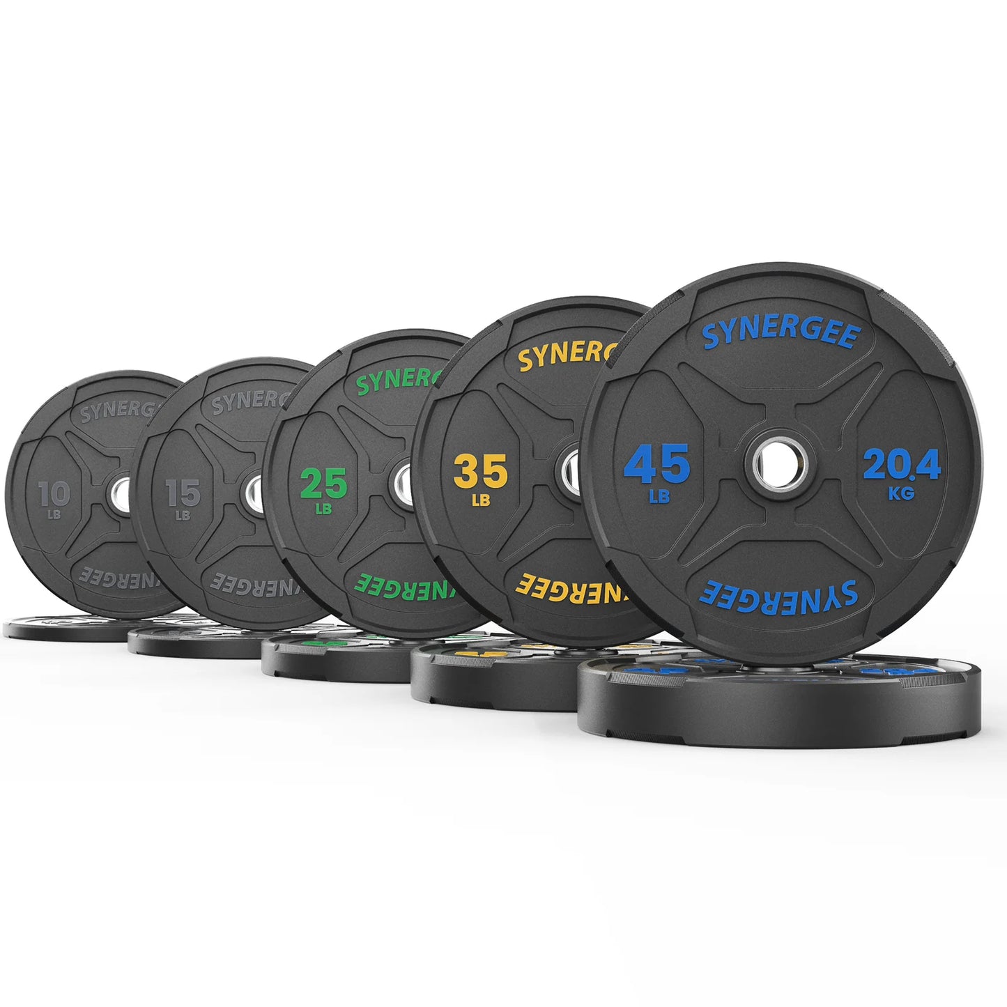 Synergee EZ Grip Bumper Plates 260 lb Set