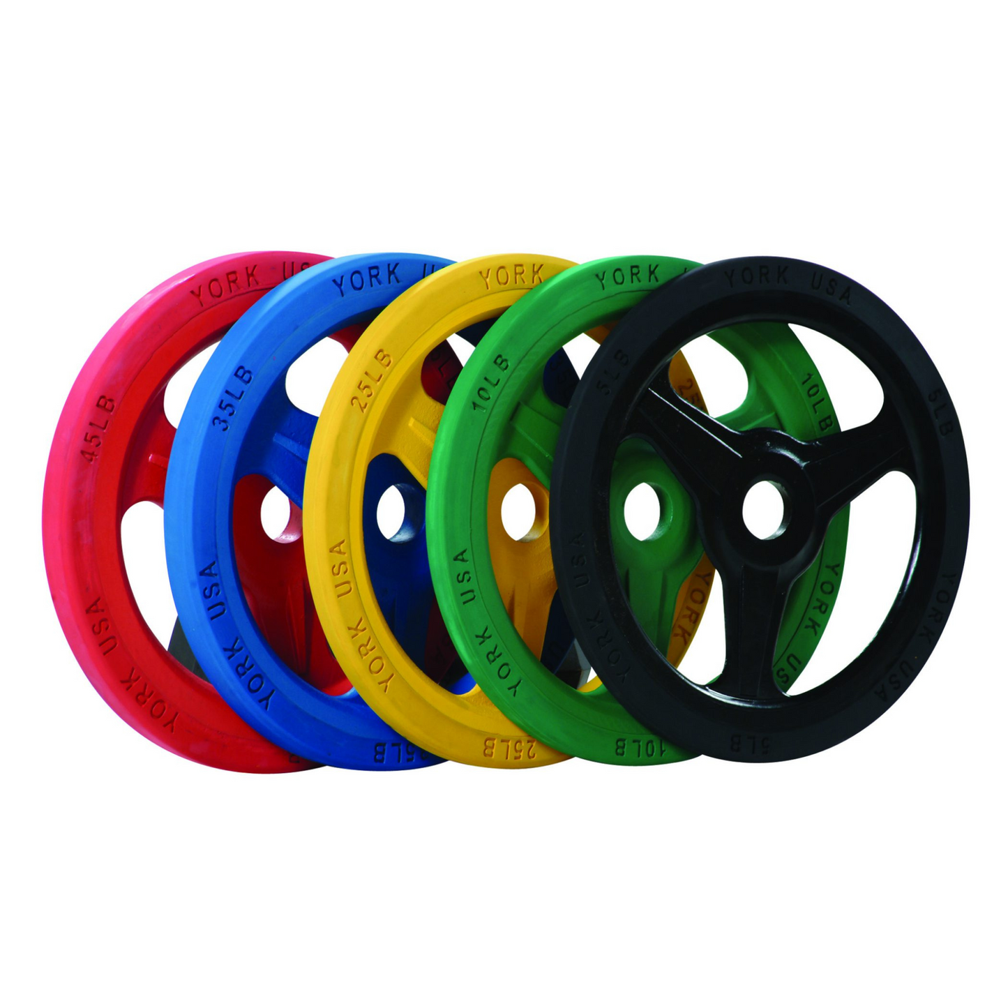 York Barbell Colored Bumper Grip Plate