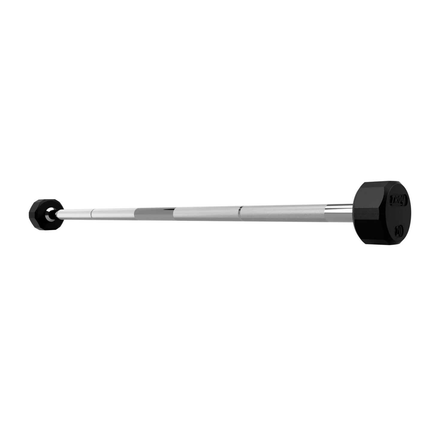 Troy 12-Sided Rubber Straight Barbell Set with Rack 20–110 lbs