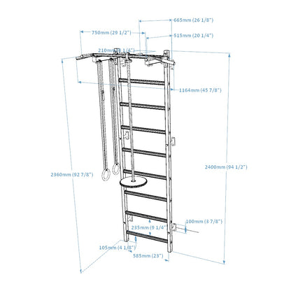 BenchK 721B + A076 Wall Bars with Accessories