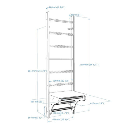 BenchK 112 Wall Bars with Pull-Up Bar & Benchtop