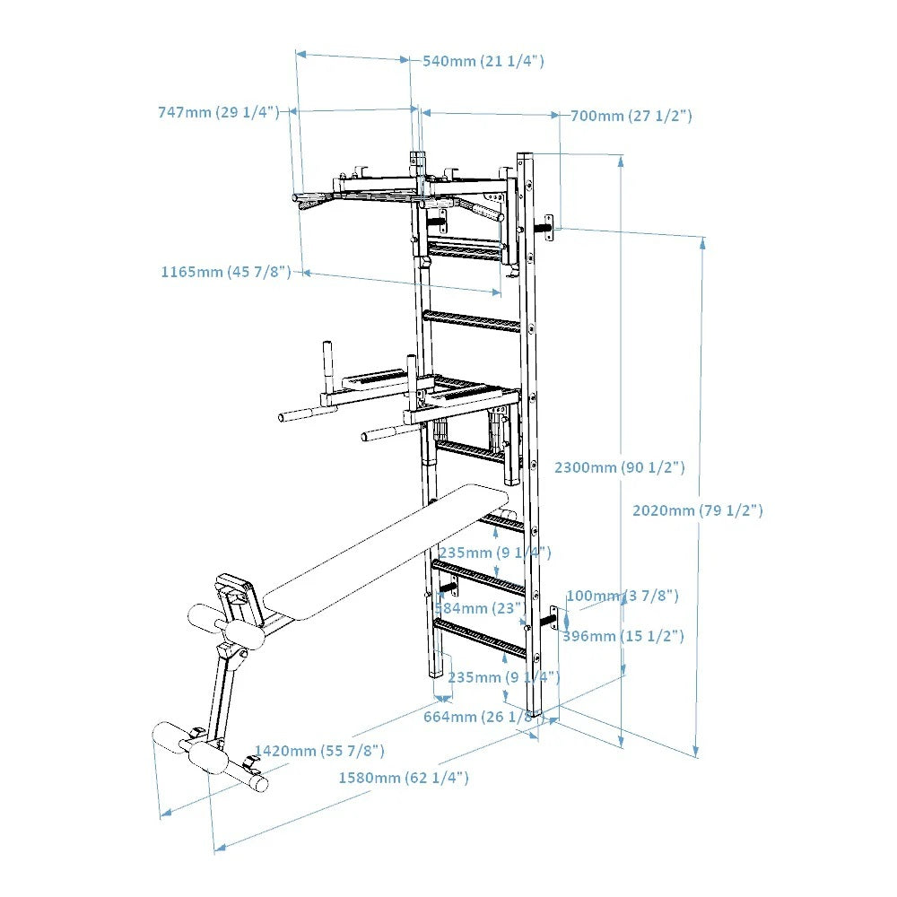 BenchK 233W Wall Bars