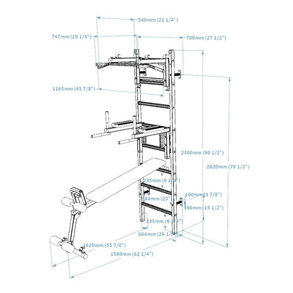 BenchK 233W Wall Bars
