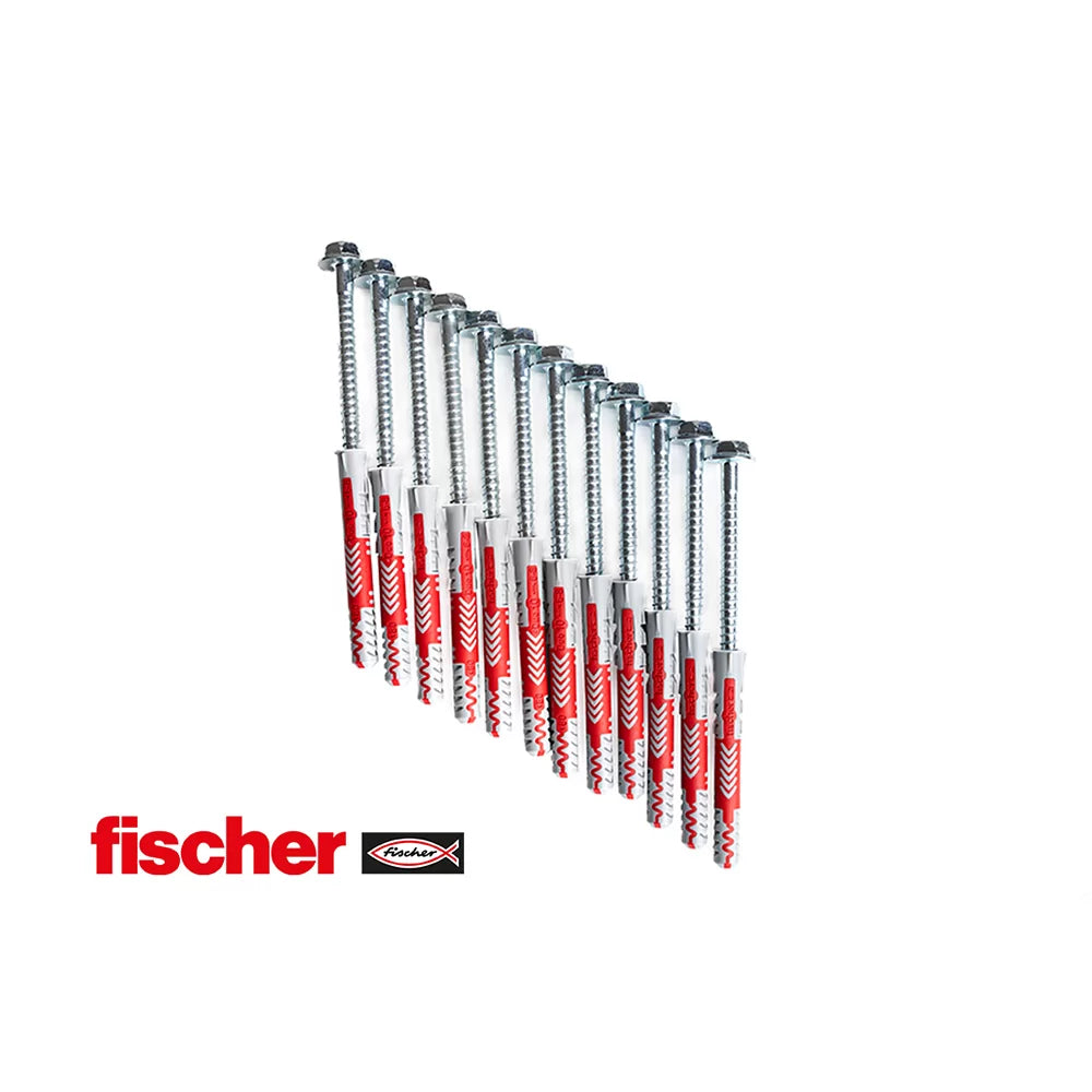BenchK PS12 – Fischer Expansion Plugs with BenchK Wall Bar Screws 12 pcs (Series 7)
