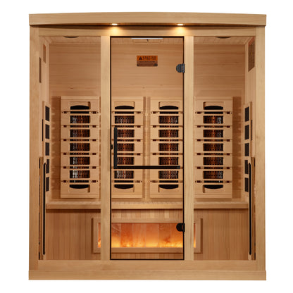 Golden Designs Reserve Edition 4-Person Full Spectrum Sauna with Himalayan Salt Bar GDI-8040-03