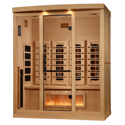 Golden Designs Reserve Edition 4-Person Full Spectrum Sauna with Himalayan Salt Bar GDI-8040-03