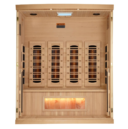 Golden Designs Reserve Edition 4-Person Full Spectrum Sauna with Himalayan Salt Bar GDI-8040-03