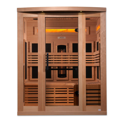 Golden Designs Reserve Edition 3-Person Full Spectrum Sauna with Himalayan Salt Bar GDI-8230-01