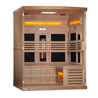 Golden Designs Reserve Edition 3-Person Full Spectrum Sauna with Himalayan Salt Bar GDI-8230-01