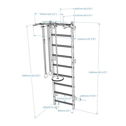 BenchK 721W + A204 Wall Bars with Accessories