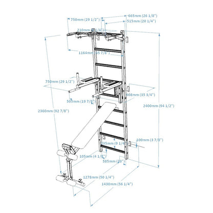 BenchK 723B Gymnastic Ladder for Home Gym or Fitness Room