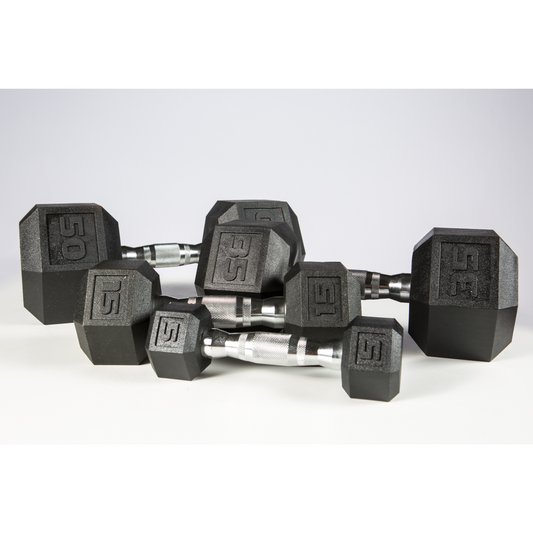 York Barbell PVC Hex Dumbbell 5–50 lb Set – Chrome Ergo Handle