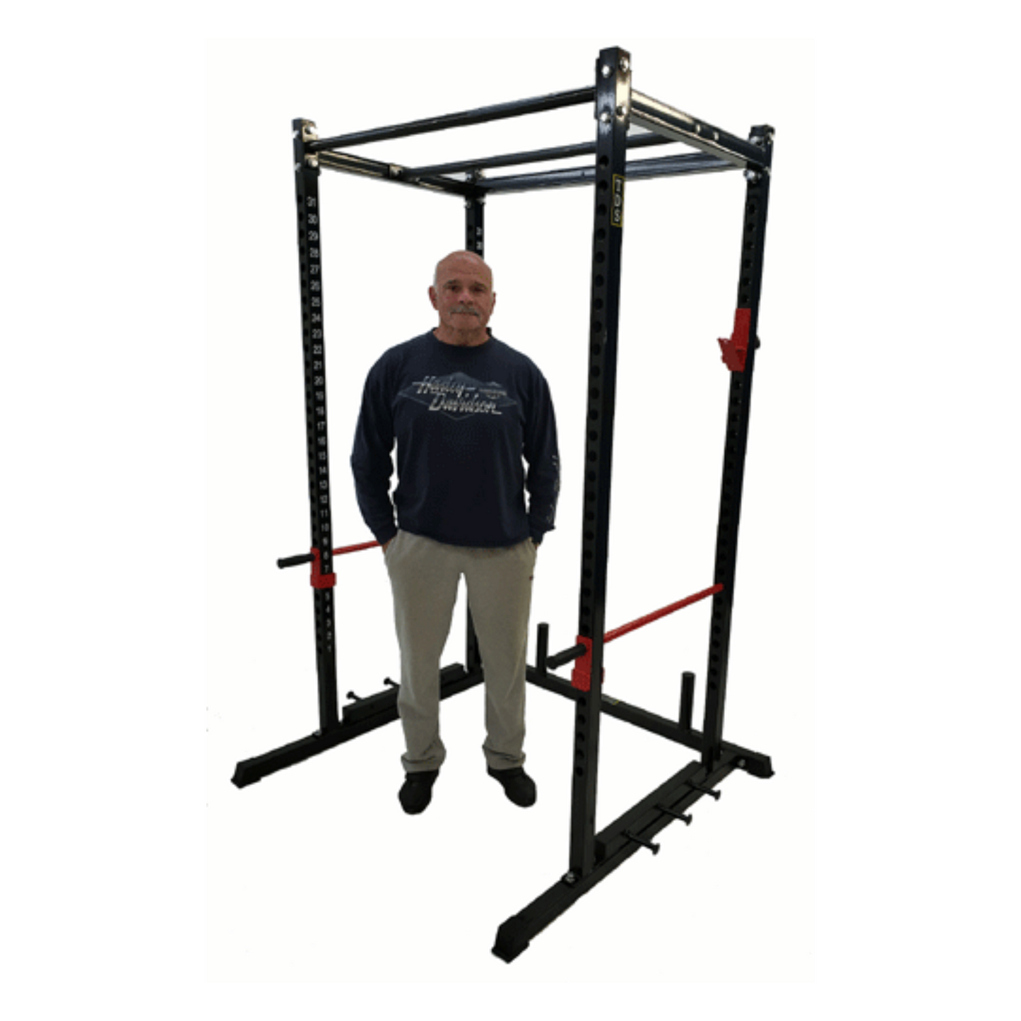 TDS Power Rack Black with 2 Pull-Up Bars & Band Holders TDS-92680-B