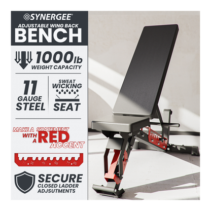 Synergee Adjustable Wing Back Bench