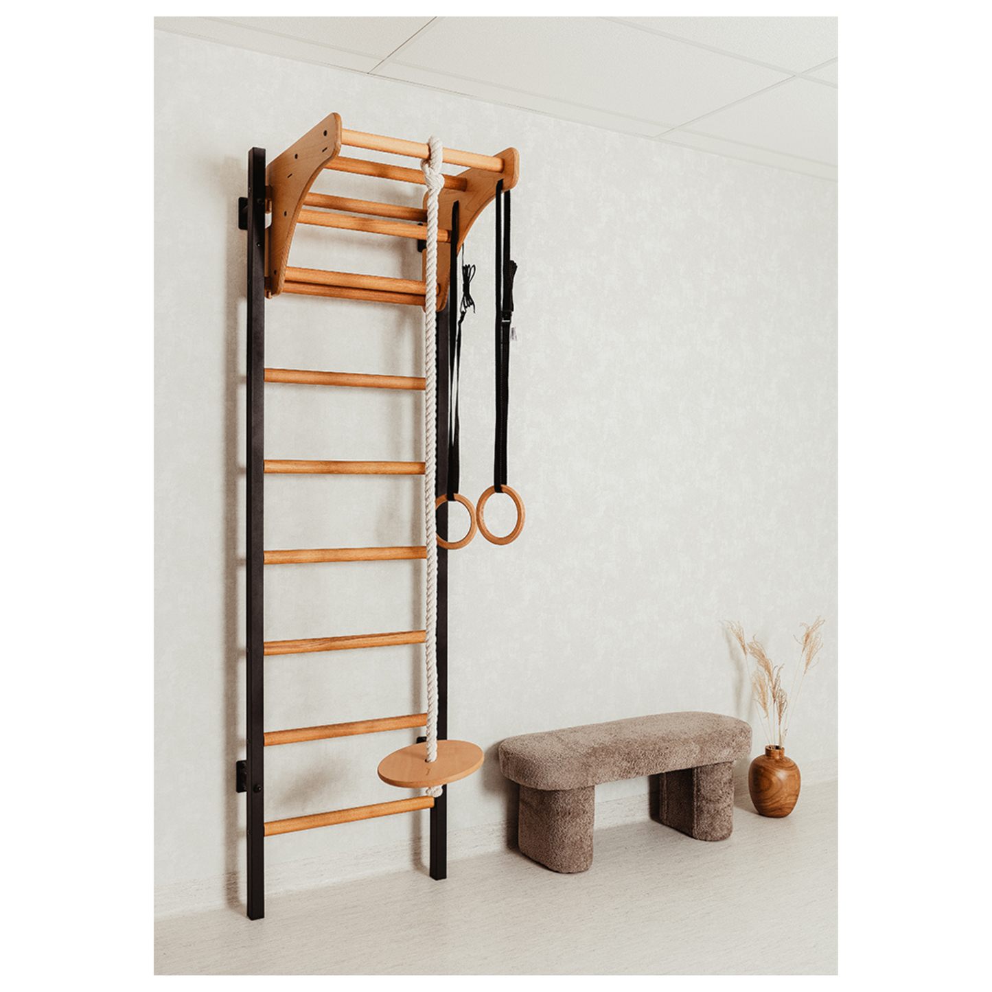 BenchK 211B + A076 Swedish Ladder For Kids with Gymnastic Accessories