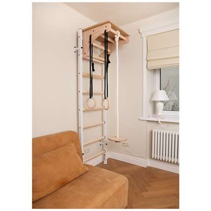 BenchK 212W + A204 Swedish Ladder For Kids with Gymnastic Accessories & Benchtop