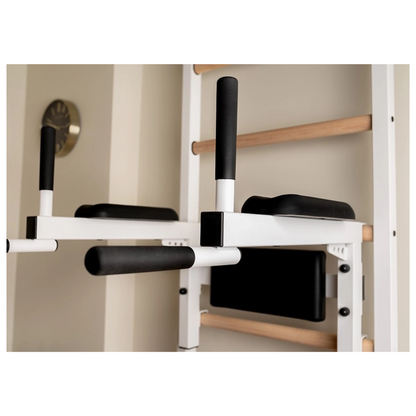 BenchK 222W Wall Bars with Fixed Steel 6 Grip Pull-Up Bar & Dip Station