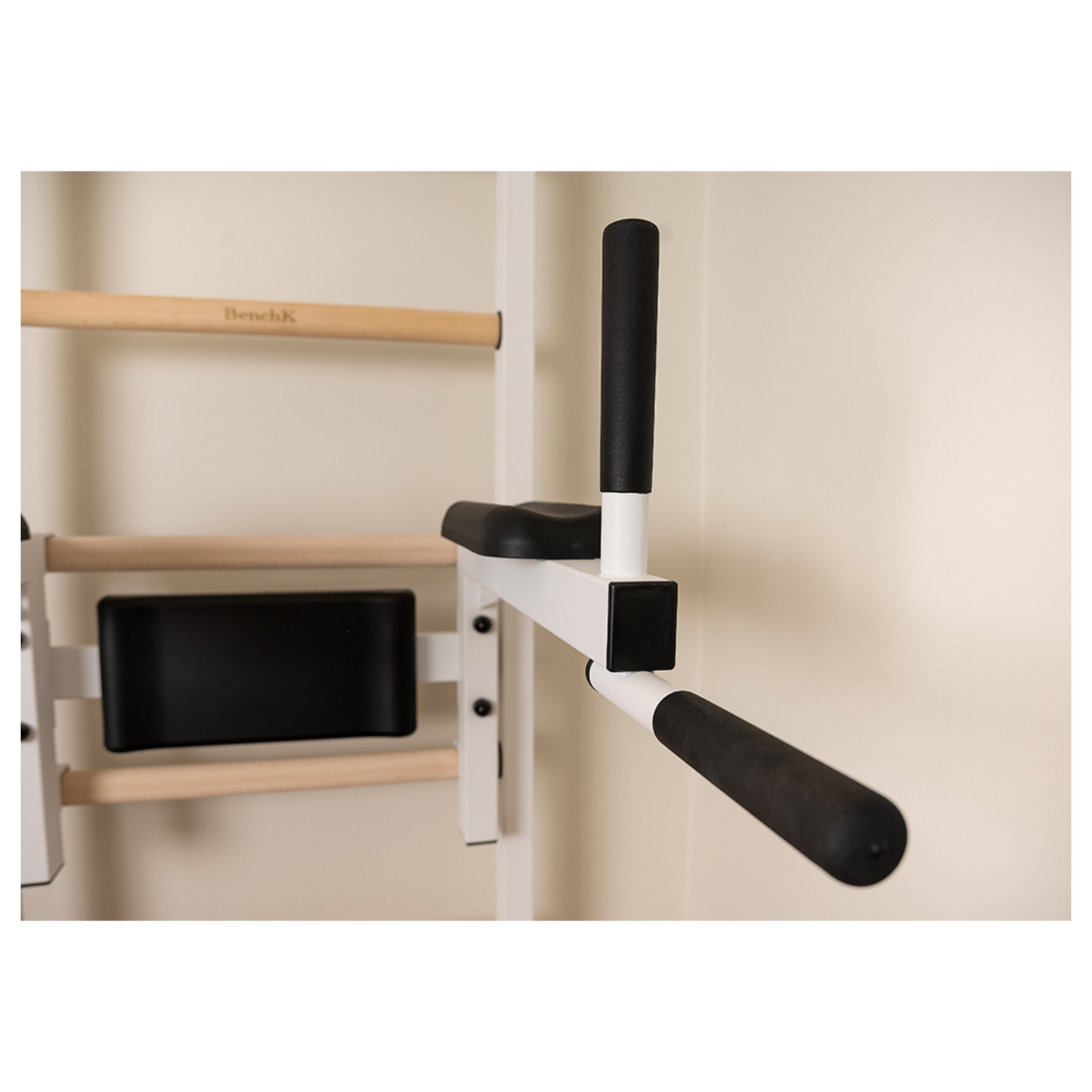 BenchK 222W Wall Bars with Fixed Steel 6 Grip Pull-Up Bar & Dip Station