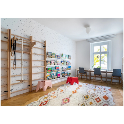 BenchK 111 + A204 Wooden Wall Bars for Kids Room