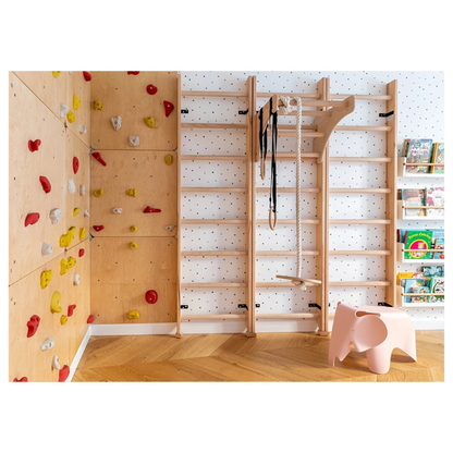 BenchK 111 + A204 Wooden Wall Bars for Kids Room