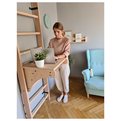 BenchK 112 Wall Bars with Pull-Up Bar & Benchtop