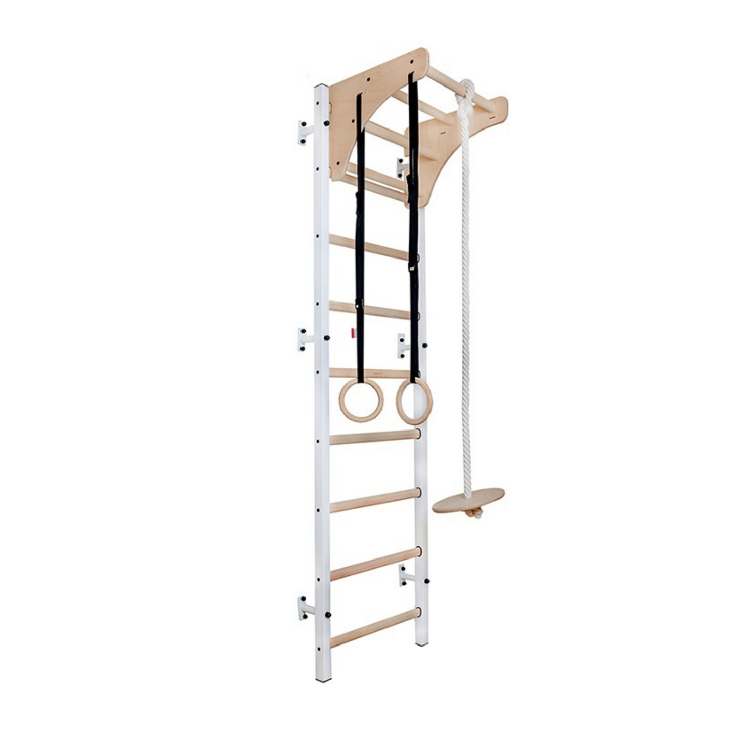BenchK 711W + A204 Wall Bars with Wooden Pull-Up Bar & Accessories