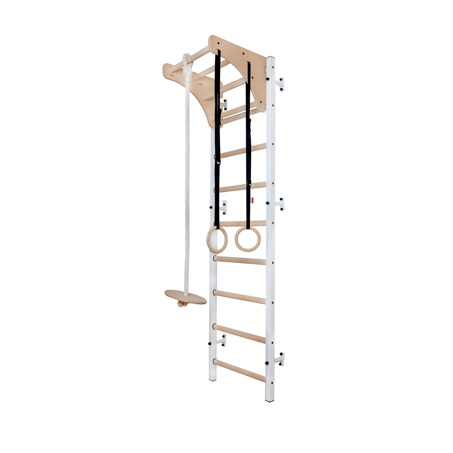 BenchK 711W + A204 Wall Bars with Wooden Pull-Up Bar & Accessories