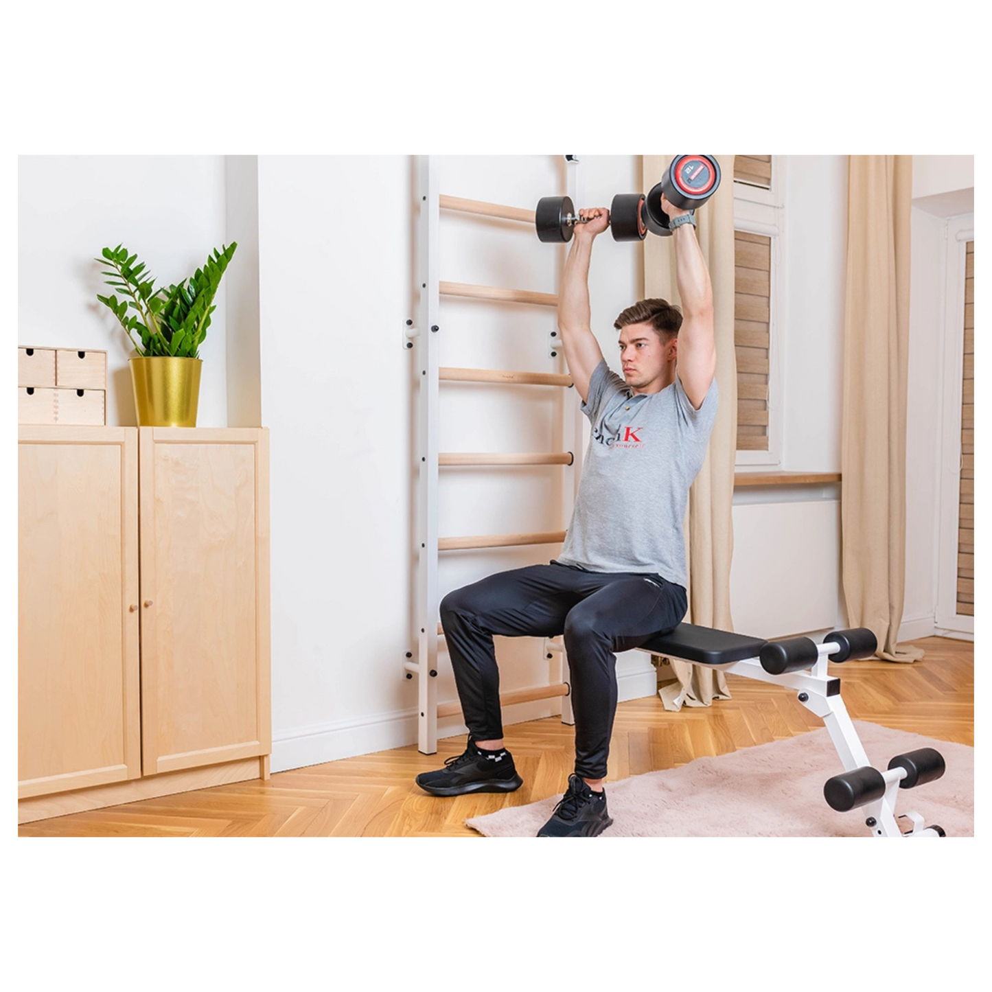 BenchK 723W Gymnastic Ladder for Home Gym or Fitness Room