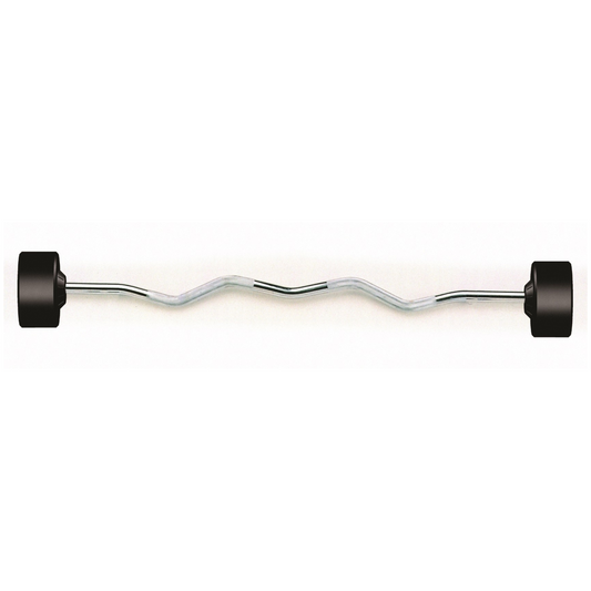 York Barbell Rubber Fixed Pro Curl Barbells