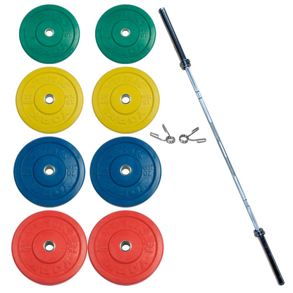 York Barbell Rubber Training Bumper Plate Set (Color, Metric)