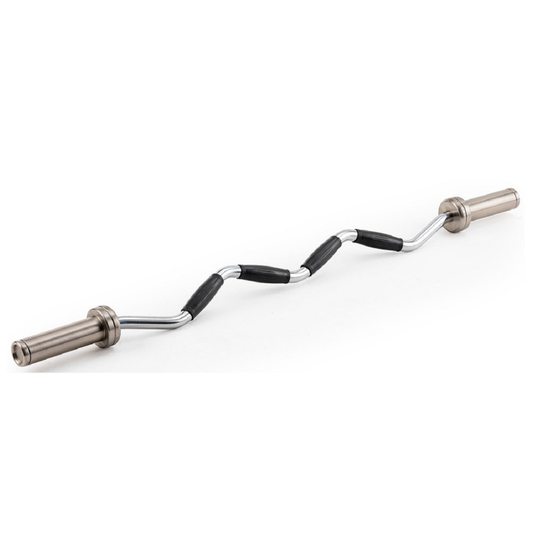 York Barbell International Curl Bar with Rubber Grips