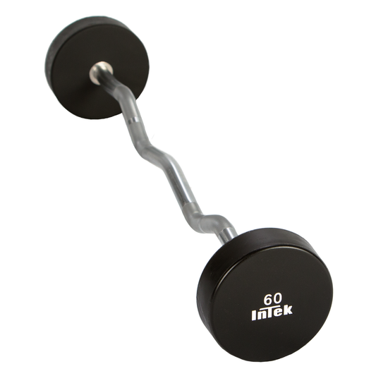 Intek Strength Armor Series Solid Urethane Fixed Curl Barbells
